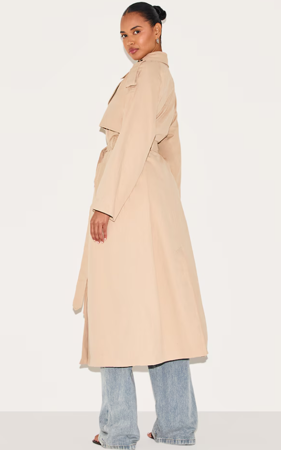 Ulappa Beige Belted Double Breasted Trench Coat