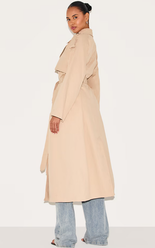 Ulappa Beige Belted Double Breasted Trench Coat